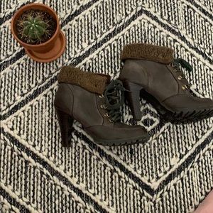 High heel combat booties